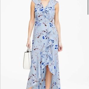 NWOT Banana Republic Floral Ruffle-Wrap Maxi